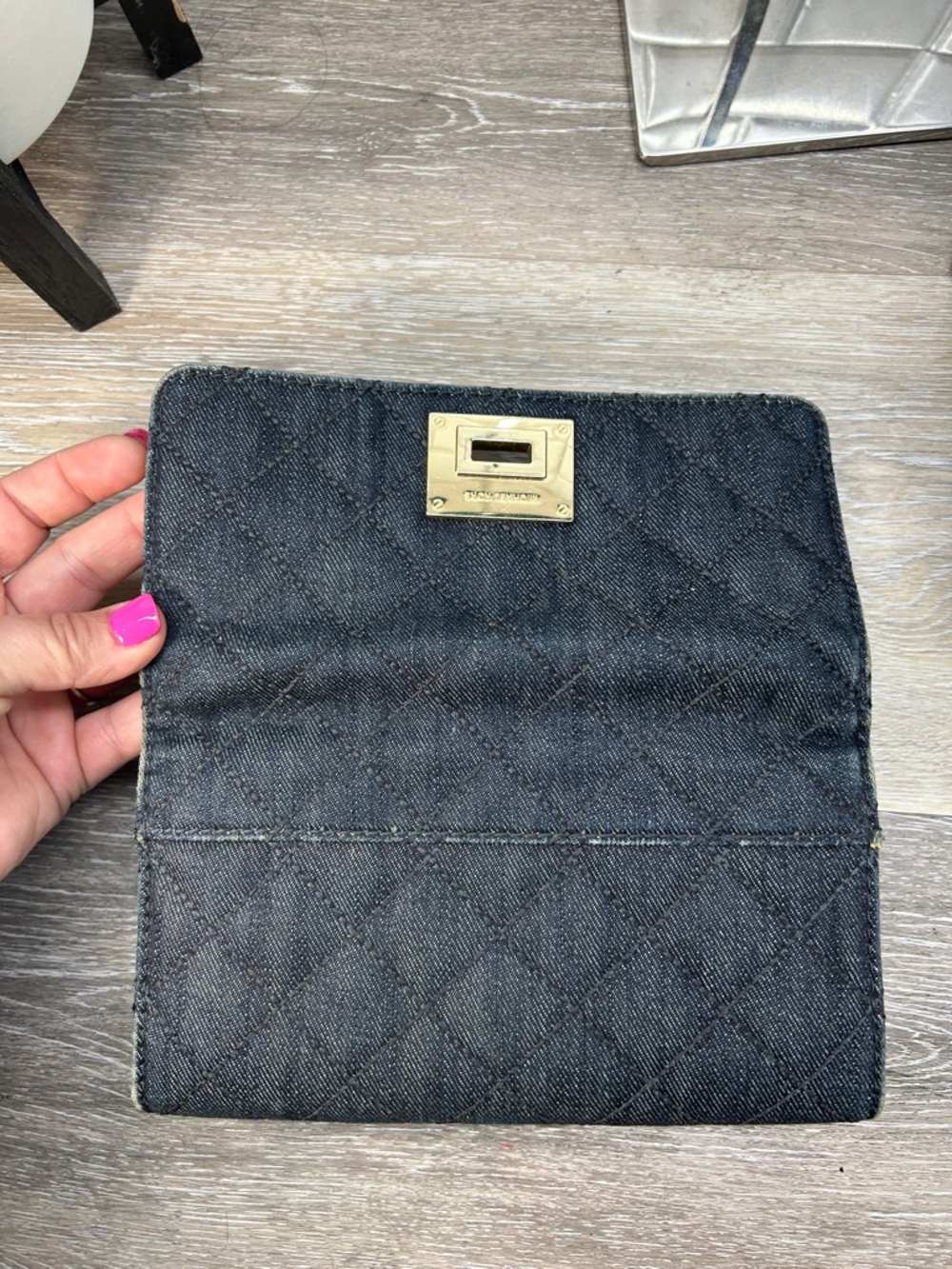 1955 Michael Kors dark denim Leather Tote with Gold Hardware 259041955 - Picture 15 of 16